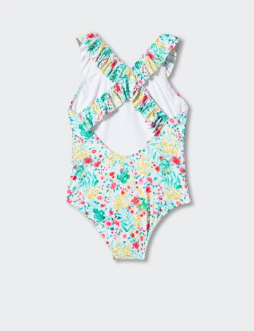 Costum de baie Mango Kids, floral print Floral print