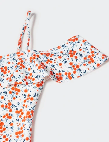 Costum de baie Mango Kids, floral print Floral print