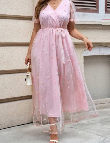 Rochie lunga SHEIN CURVE, roz Roz