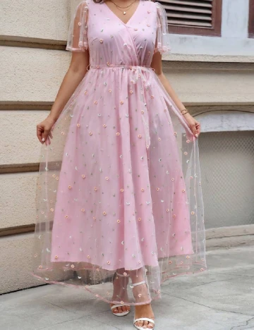 Rochie lunga SHEIN CURVE, roz Roz