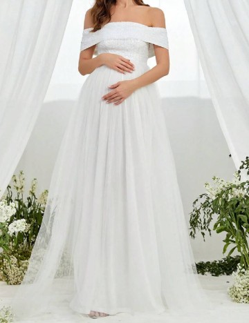
						Rochie Faeriesty Maternity, alb