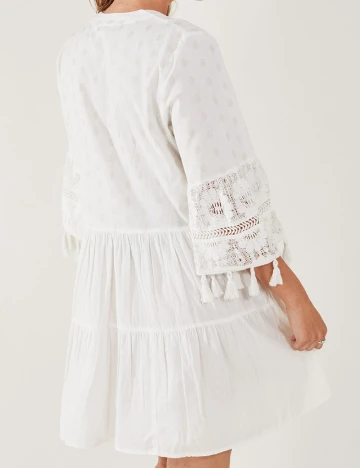 Rochie scurta Accessorize, ecru Alb