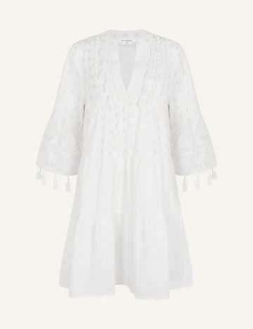 Rochie scurta Accessorize, ecru Alb