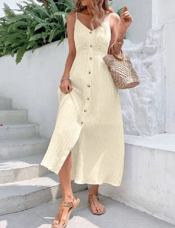 Rochie lunga SHEIN, crem