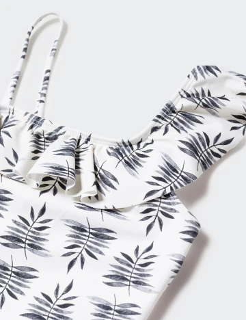 Costum de baie Mango Kids, ecru Alb