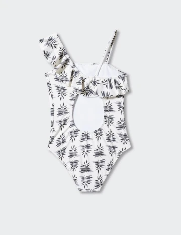 Costum de baie Mango Kids, ecru Alb