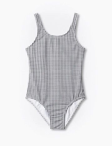 
						Costum de baie Mango Kids, alb/negru