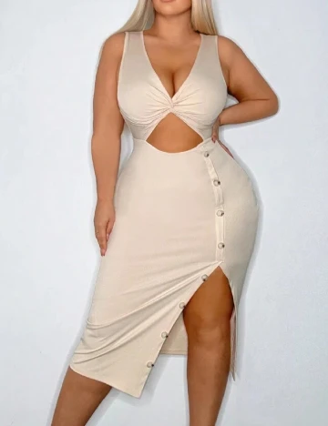 Rochie medie SHEIN CURVE, crem Crem