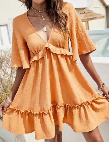 Rochie scurta SHEIN, portocaliu