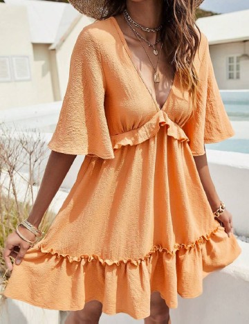 Rochie scurta SHEIN, portocaliu