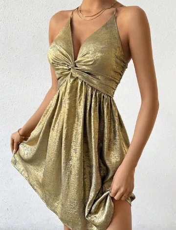Rochie scurta SHEIN, auriu