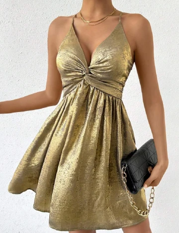 Rochie scurta SHEIN, auriu