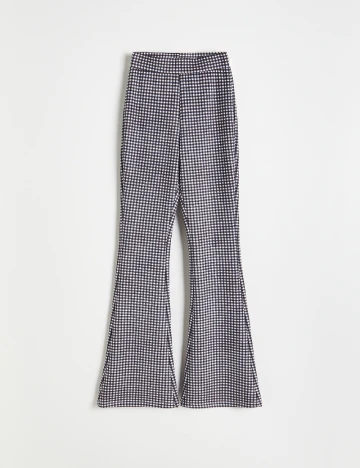 Pantaloni Reserved, alb/negru Negru