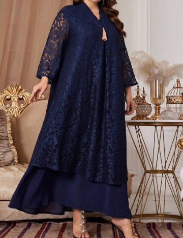 Rochie lunga SHEIN CURVE, bleumarin