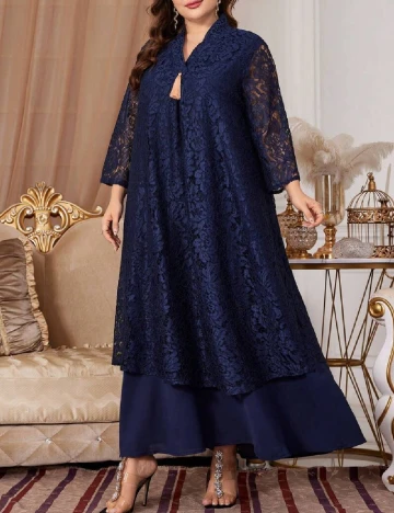 Rochie lunga SHEIN CURVE, bleumarin Albastru