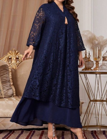 Rochie lunga SHEIN CURVE, bleumarin