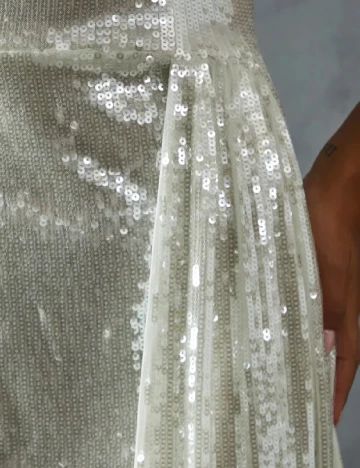 Rochie scurta Misspap, ecru Alb