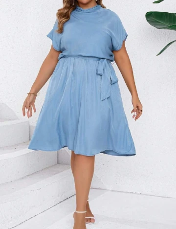 Rochie medie SHEIN CURVE, albastru