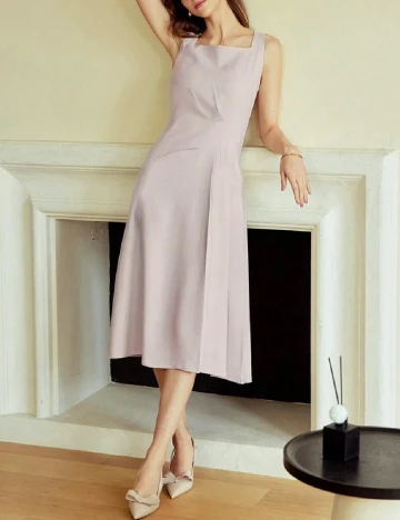 Rochie medie MOTF, roz pal Roz