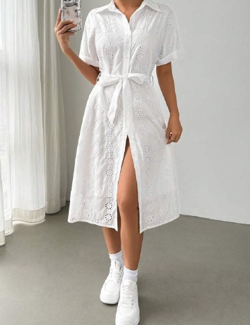 Rochie medie SHEIN, alb