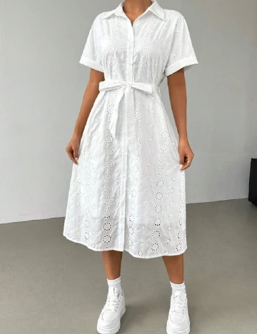 Rochie medie SHEIN, alb Alb