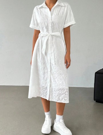 Rochie medie SHEIN, alb