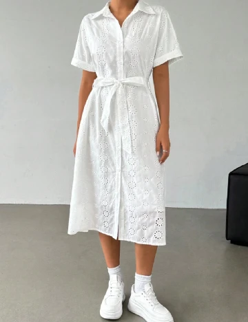 Rochie medie SHEIN, alb Alb