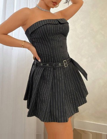 Rochie scurta SHEIN, gri inchis