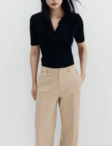 Pantaloni H&M, crem Crem