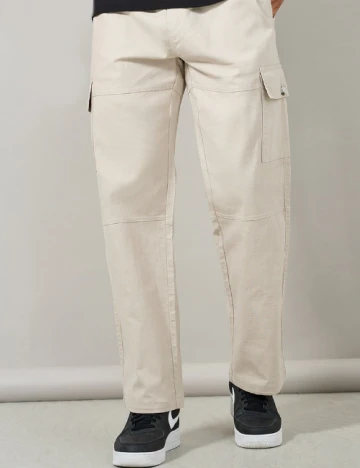 Pantaloni Styli, crem