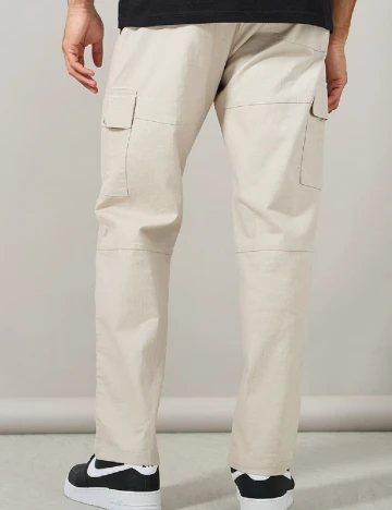 Pantaloni Styli, crem