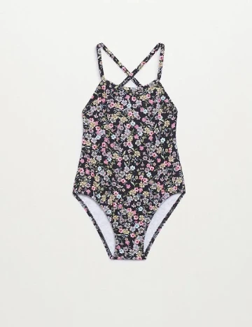 Costum de baie Mango Kids, floral print Floral print