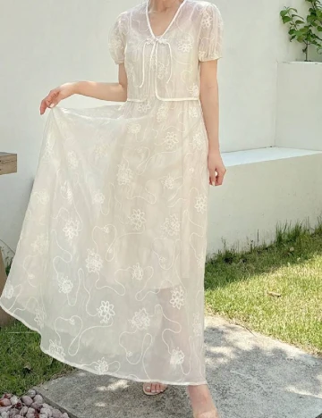 Rochie lunga SHEIN, crem Crem
