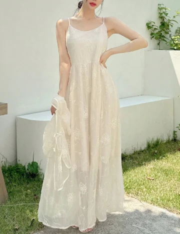 Rochie lunga SHEIN, crem Crem