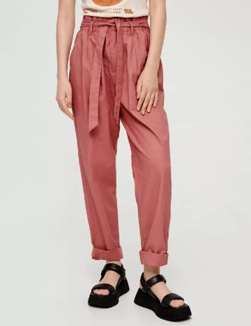 Pantaloni Q/S, roz pudra