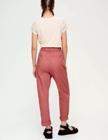 Pantaloni Q/S, roz pudra