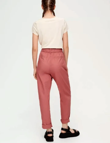 Pantaloni Q/S, roz pudra