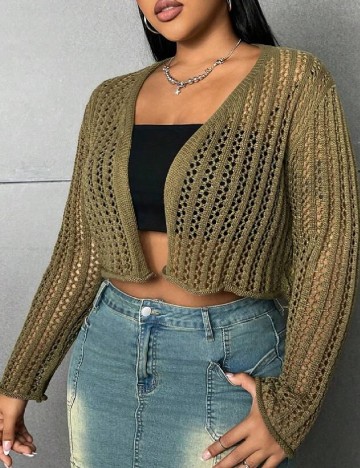 Blazer SHEIN CURVE, verde