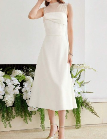 Rochie medie MOTF, alb