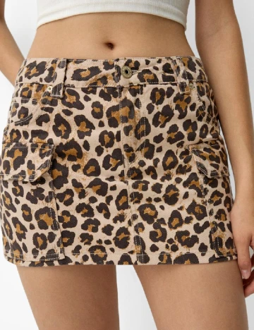 Fusta Bershka, animal print
