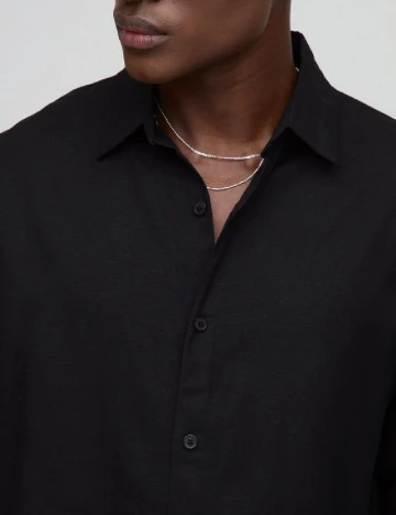 Camasa Oversize Boohoo MAN, negru Negru