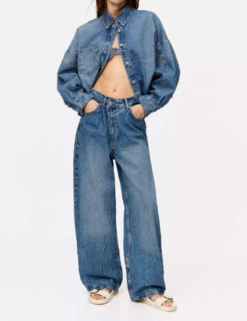 
						Blugi Pull&Bear, albastru