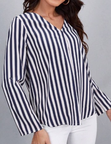 Bluza SHEIN, bleumarin/alb