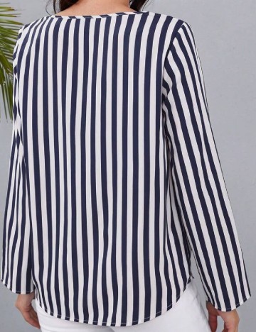Bluza SHEIN, bleumarin/alb