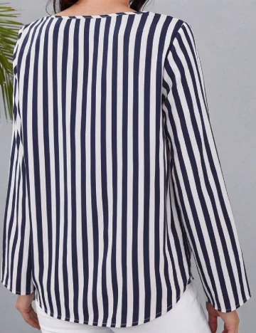 Bluza SHEIN, bleumarin/alb