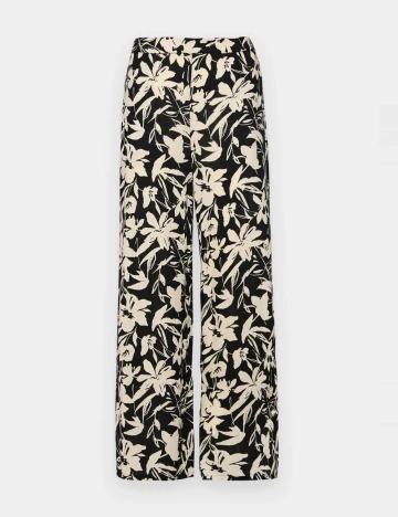 Pantaloni Boohoo, negru/ecru Negru