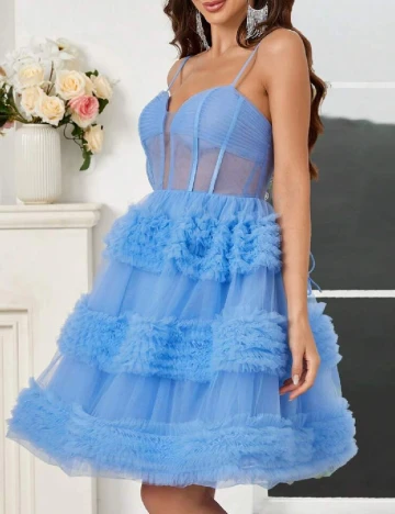 Rochie scurta SHEIN, albastru Albastru