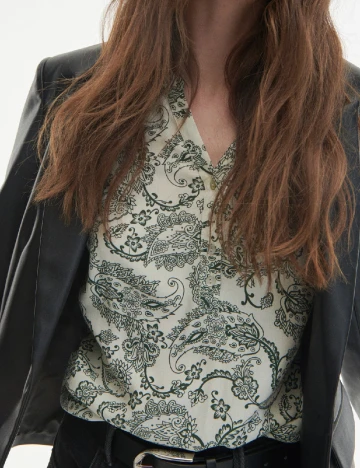 Bluza Reserved, crem/verde Verde