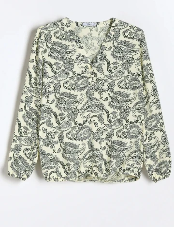 Bluza Reserved, crem/verde Verde