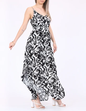 Rochie lunga Vero Moda, alb/negru